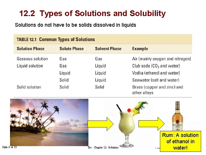 12. 2 Types of Solutions and Solubility Solutions do not have to be solids