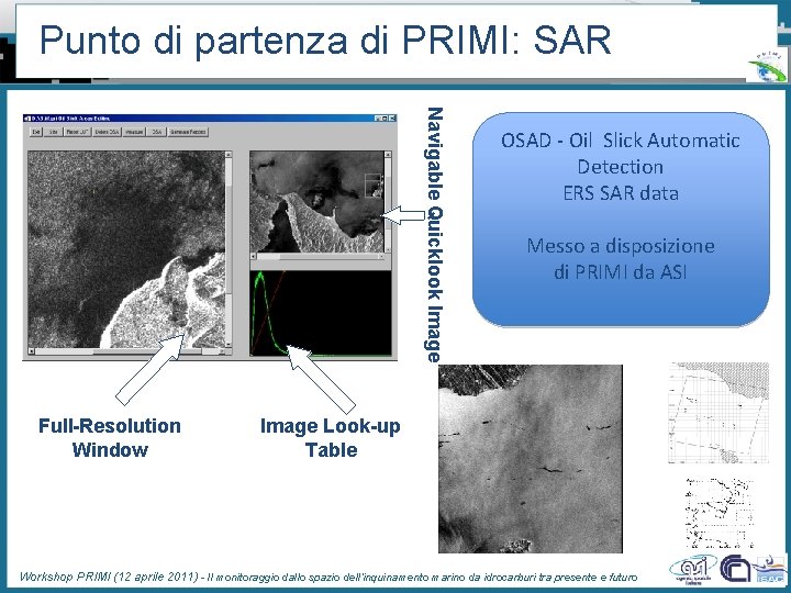 Punto di partenza di PRIMI: SAR Navigable Quicklook Image Full-Resolution Window OSAD - Oil