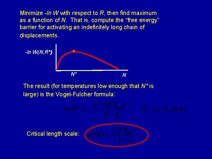 Minimize -ln W with respect to R, then find maximum as a function of