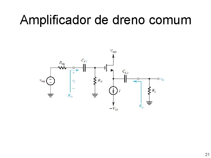 Amplificador de dreno comum 21 Amplificador de dreno comum 21