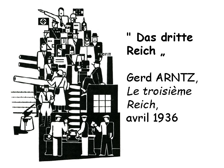 " Das dritte Reich „ Gerd ARNTZ, Le troisième Reich, avril 1936 