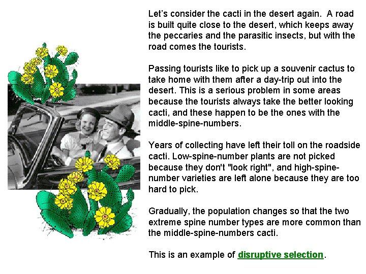 Let’s consider the cacti in the desert again. A road is built quite close Let’s consider the cacti in the desert again. A road is built quite close
