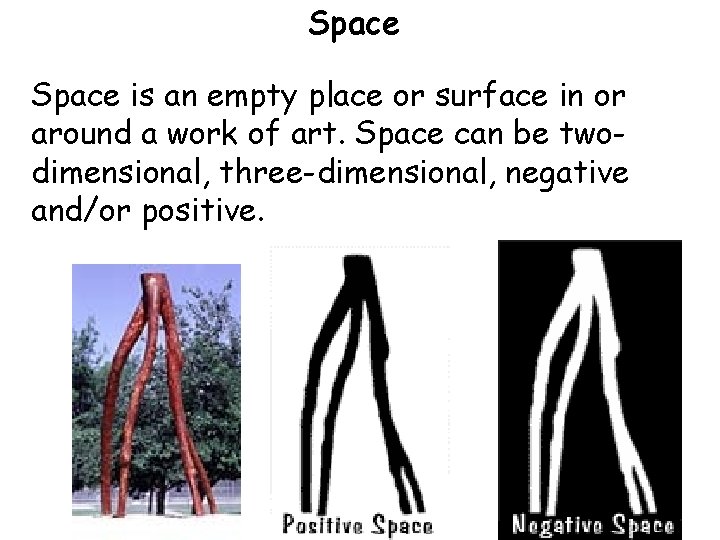 Space is an empty place or surface in or around a work of art.