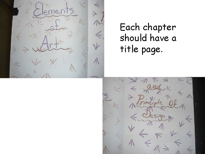 Each chapter should have a title page. 