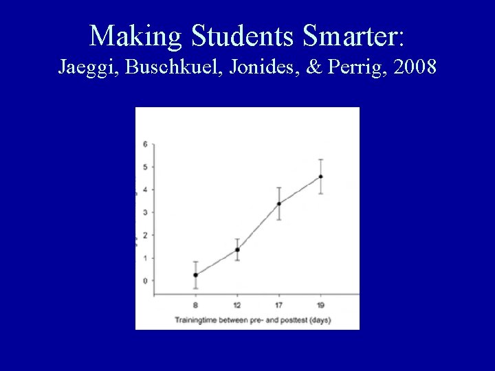 Making Students Smarter: Jaeggi, Buschkuel, Jonides, & Perrig, 2008 