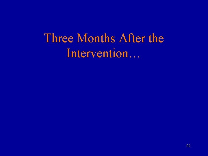 Three Months After the Intervention… 62 