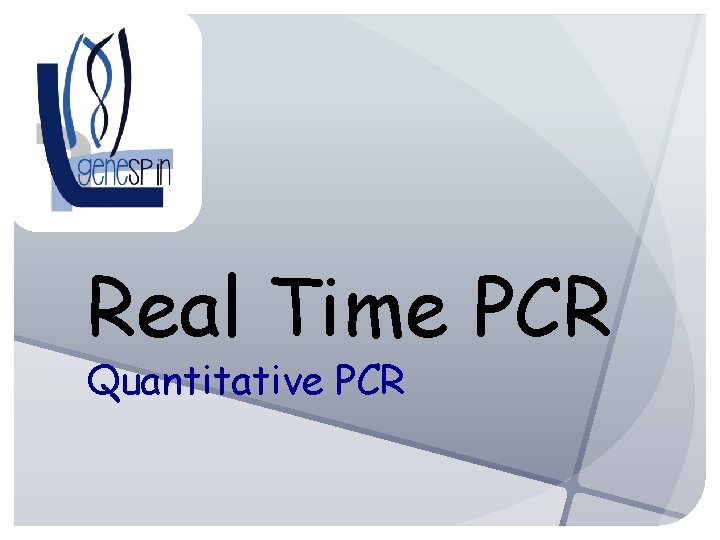 Real Time PCR Quantitative PCR 