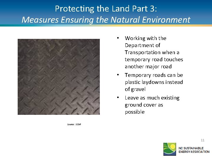 Protecting the Land Part 3: Measures Ensuring the Natural Environment • Working with the