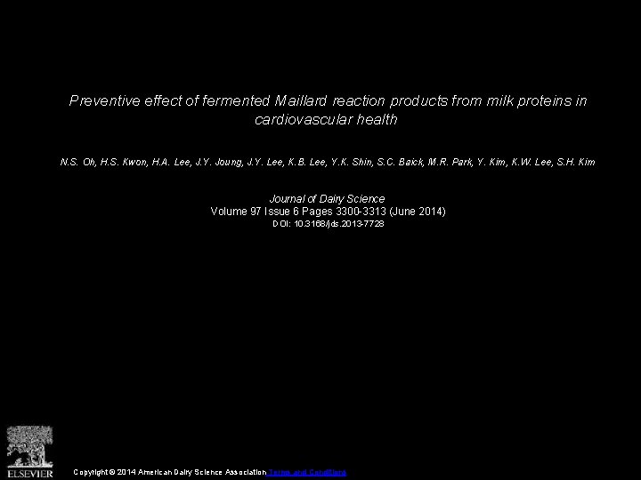 Preventive effect of fermented Maillard reaction products from milk proteins in cardiovascular health N.