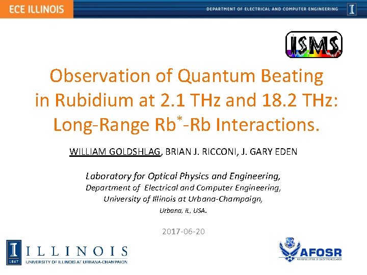 Observation of Quantum Beating in Rubidium at 2. 1 THz and 18. 2 THz:
