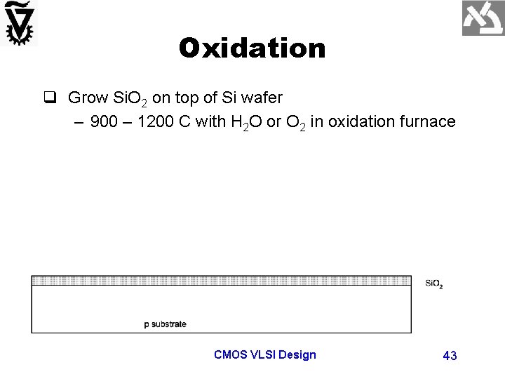 Oxidation q Grow Si. O 2 on top of Si wafer – 900 –