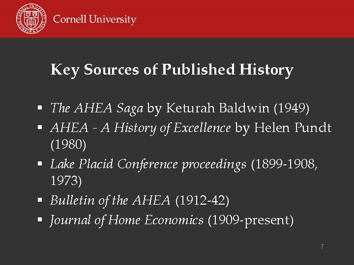 Key Sources of Published History § The AHEA Saga by Keturah Baldwin (1949) §