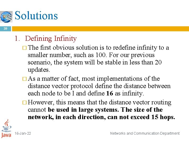 Solutions 39 1. Defining Infinity � The first obvious solution is to redefine infinity