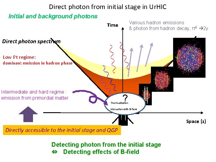 Direct photon from initial stage in Ur. HIC Initial and background photons Various hadron