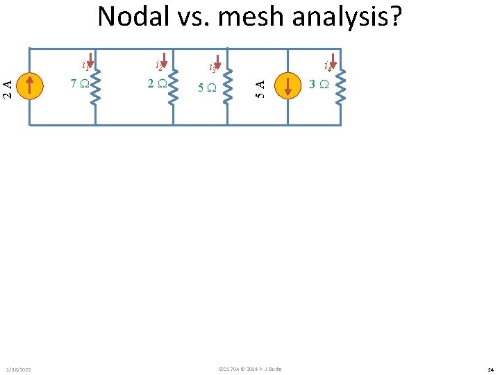 Nodal vs. mesh analysis? 1/16/2022 7 W i 2 2 W i 3 i