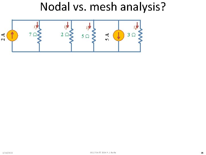 Nodal vs. mesh analysis? 1/16/2022 7 W i 2 2 W i 3 i