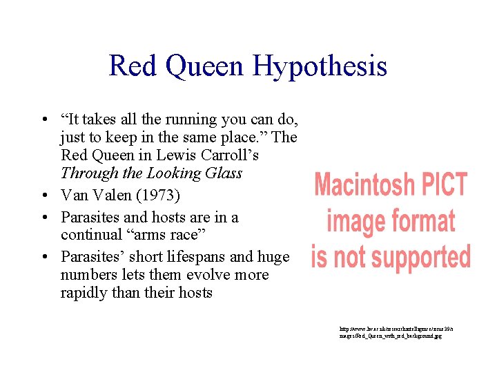 Red Queen Hypothesis • “It takes all the running you can do, just to Red Queen Hypothesis • “It takes all the running you can do, just to