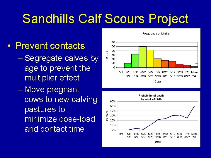 Sandhills Calf Scours Project • Prevent contacts – Segregate calves by age to prevent
