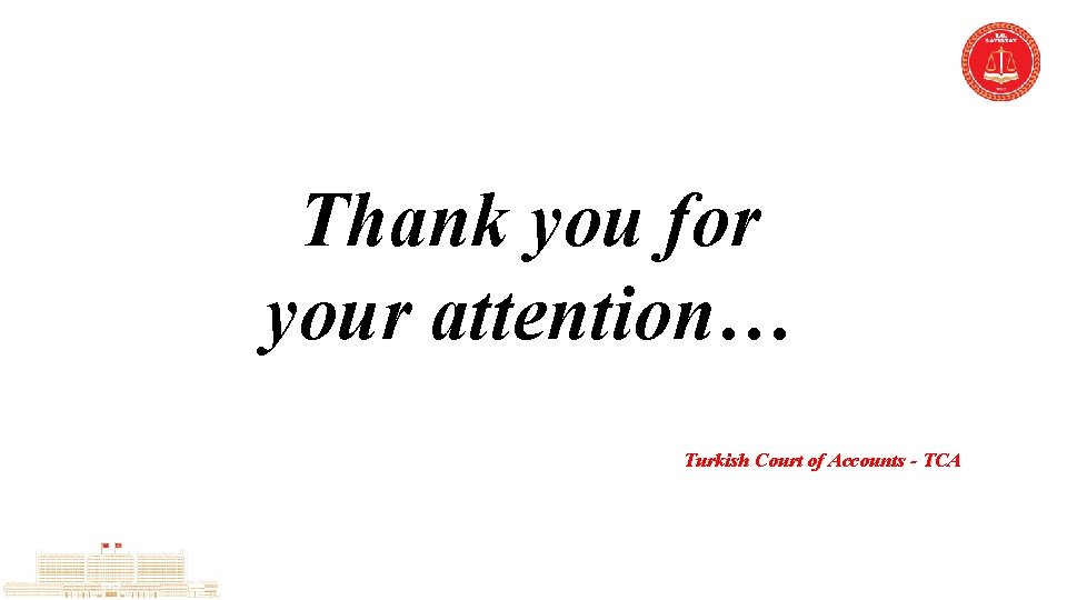 Thank you for your attention… Turkish Court of Accounts - TCA 