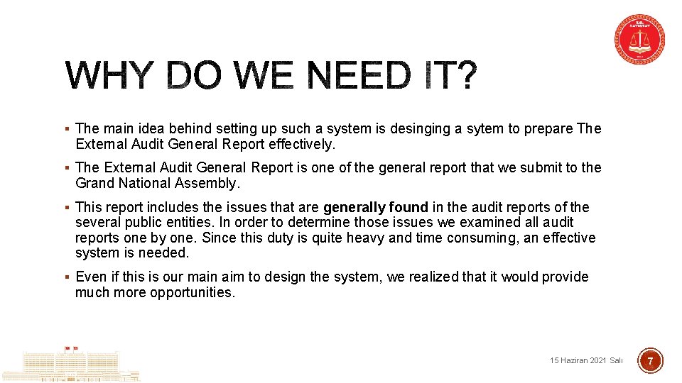 § The main idea behind setting up such a system is desinging a sytem