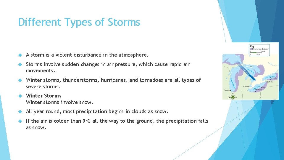 Different Types of Storms A storm is a violent disturbance in the atmosphere. Storms