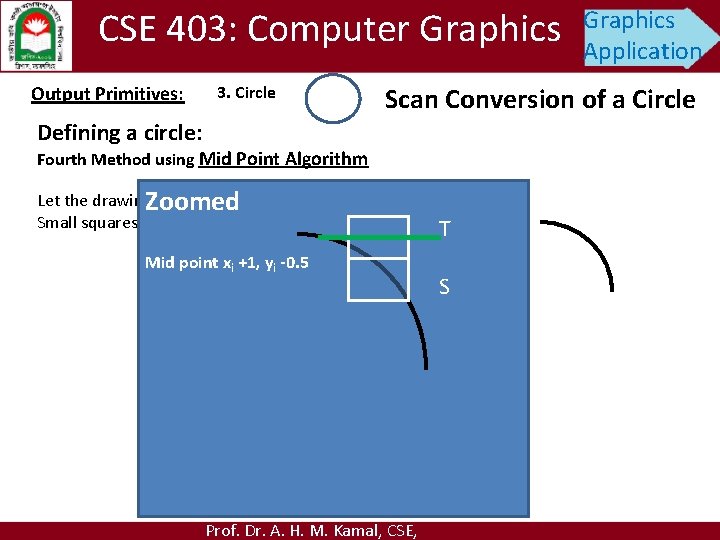 CSE 403: Computer Graphics Output Primitives: 3. Circle Graphics Application Scan Conversion of a