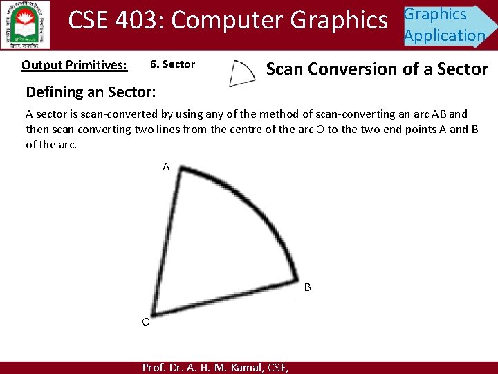 CSE 403: Computer Graphics Output Primitives: 6. Sector Graphics Application Scan Conversion of a