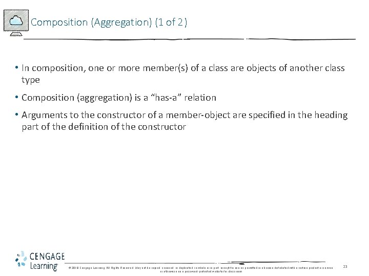 Composition (Aggregation) (1 of 2) • In composition, one or more member(s) of a Composition (Aggregation) (1 of 2) • In composition, one or more member(s) of a