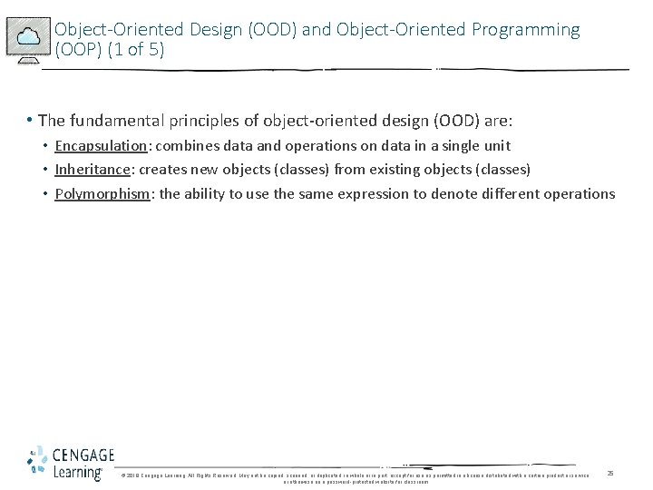 Object-Oriented Design (OOD) and Object-Oriented Programming (OOP) (1 of 5) • The fundamental principles Object-Oriented Design (OOD) and Object-Oriented Programming (OOP) (1 of 5) • The fundamental principles