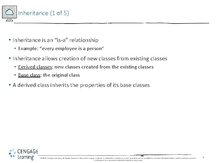 Inheritance (1 of 5) • Inheritance is an “is-a” relationship • Example: “every employee Inheritance (1 of 5) • Inheritance is an “is-a” relationship • Example: “every employee