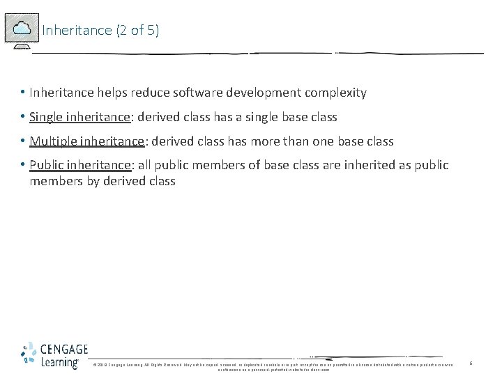Inheritance (2 of 5) • Inheritance helps reduce software development complexity • Single inheritance: Inheritance (2 of 5) • Inheritance helps reduce software development complexity • Single inheritance: