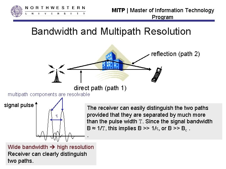 MITP | Master of Information Technology Program Bandwidth and Multipath Resolution reflection (path 2)