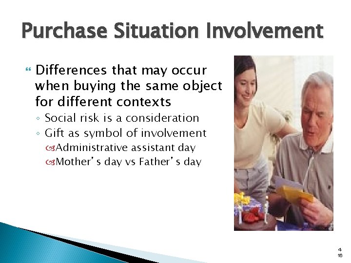 Purchase Situation Involvement Differences that may occur when buying the same object for different