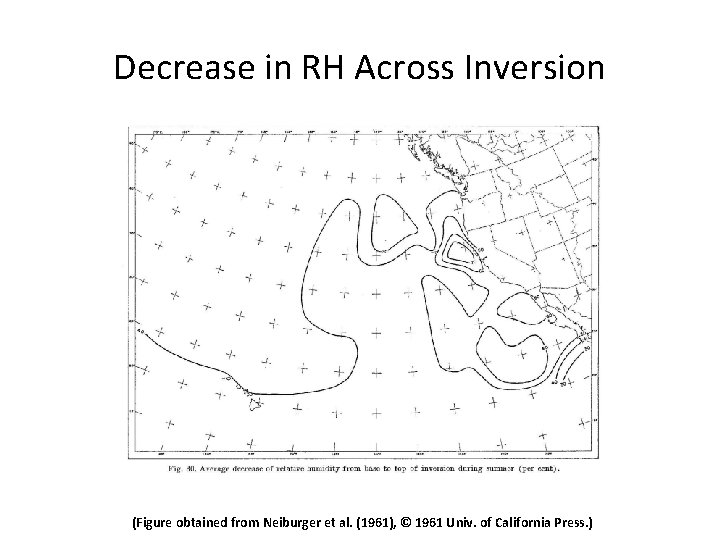 Decrease in RH Across Inversion (Figure obtained from Neiburger et al. (1961), © 1961