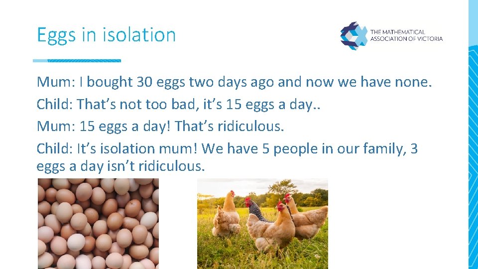 Eggs in isolation Mum: I bought 30 eggs two days ago and now we Eggs in isolation Mum: I bought 30 eggs two days ago and now we