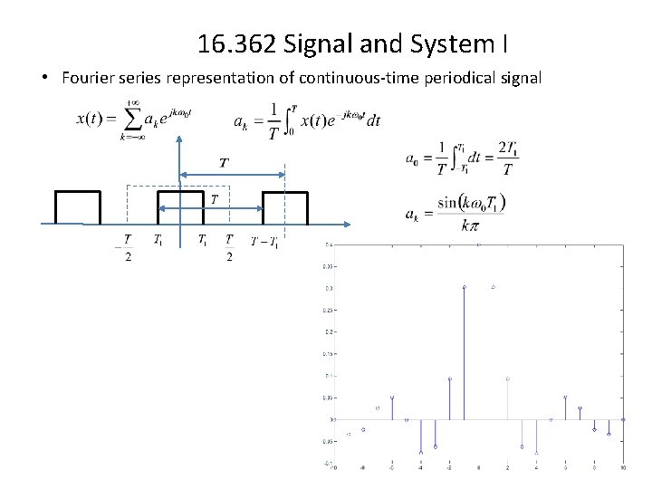 16. 362 Signal and System I • Fourier series representation of continuous-time periodical signal