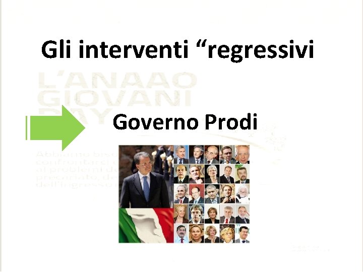 Gli interventi “regressivi Governo Prodi 