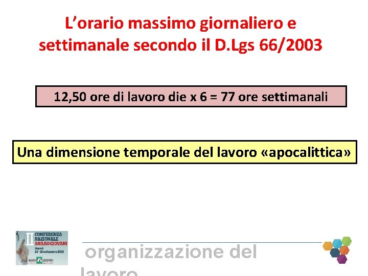 L’orario massimo giornaliero e settimanale secondo il D. Lgs 66/2003 12, 50 ore di