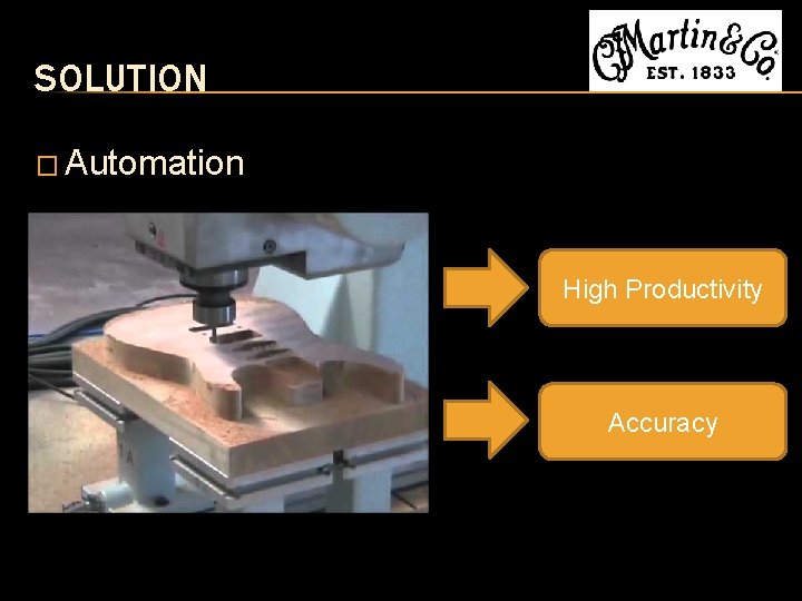 SOLUTION � Automation High Productivity Accuracy 
