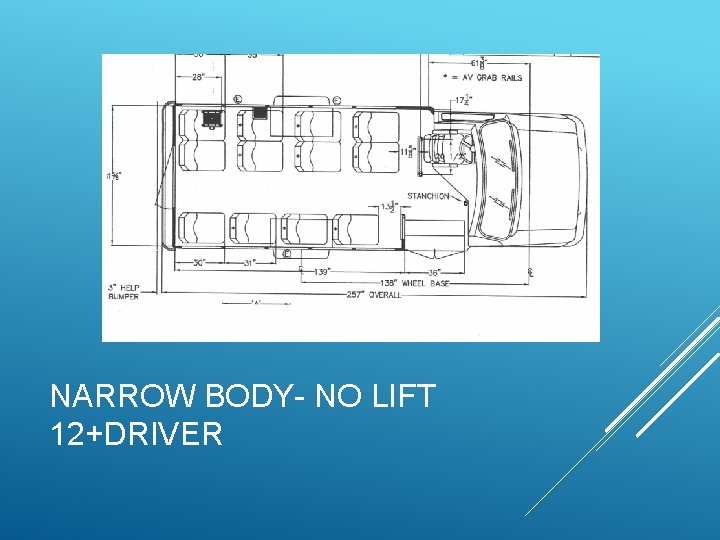 NARROW BODY- NO LIFT 12+DRIVER 