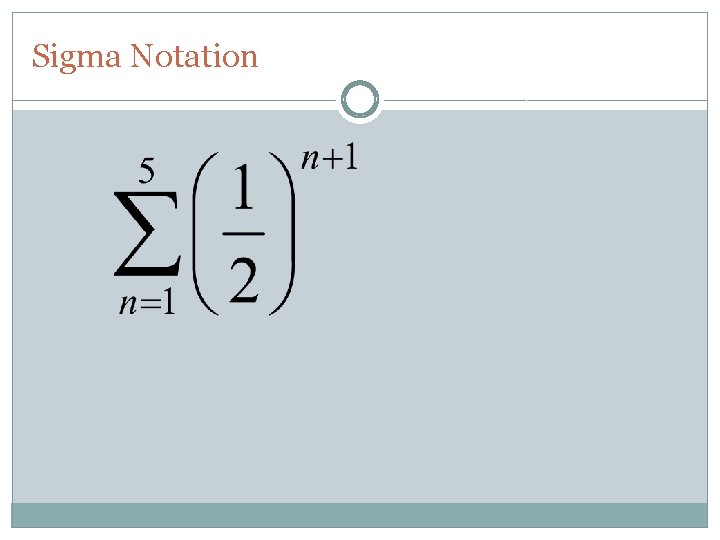 Sigma Notation 
