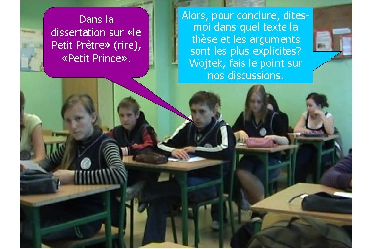 Dans la dissertation sur «le Petit Prêtre» (rire), «Petit Prince» . Alors, pour conclure,