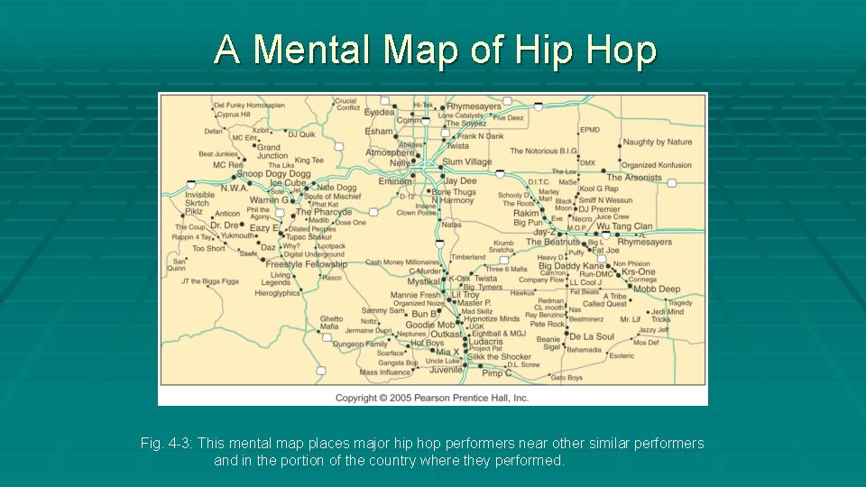 A Mental Map of Hip Hop Fig. 4 -3: This mental map places major