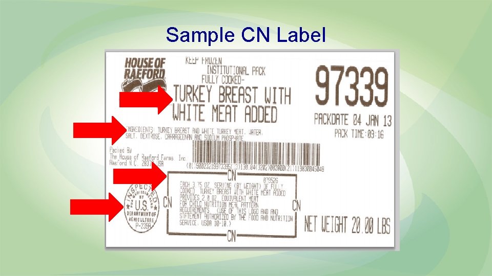 Sample CN Label 