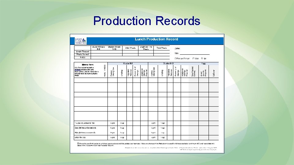 Production Records 