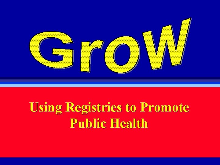Using Registries to Promote Public Health 
