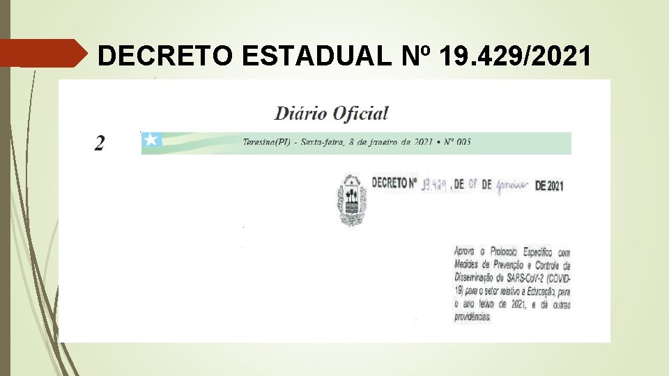 DECRETO ESTADUAL Nº 19. 429/2021 