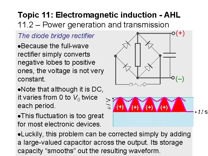 Topic 11: Electromagnetic induction - AHL 11. 2 – Power generation and transmission (+)