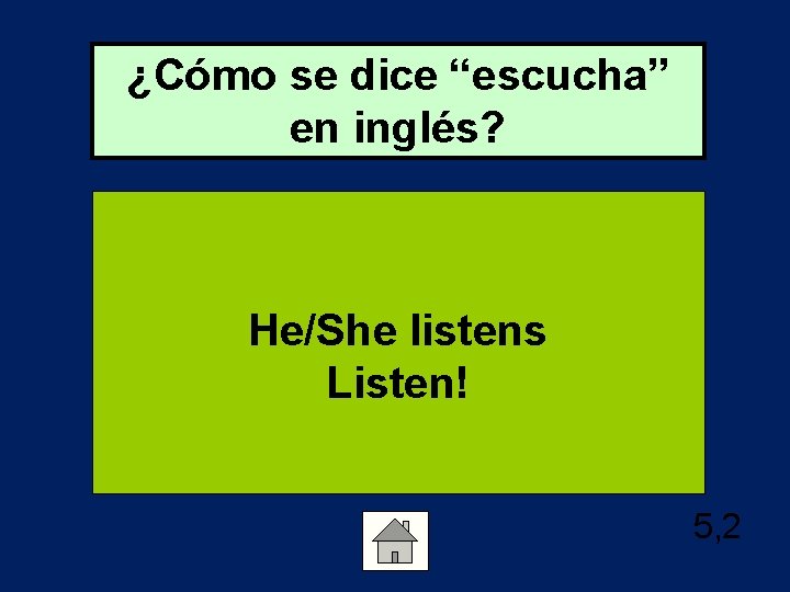 ¿Cómo se dice “escucha” en inglés? He/She listens Listen! 5, 2 