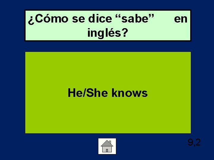 ¿Cómo se dice “sabe” inglés? en He/She knows 9, 2 